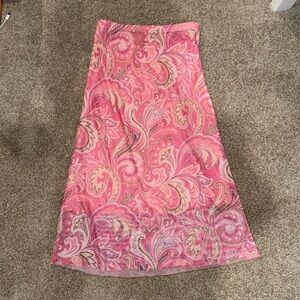 SOLD* Y2K Paisley Pink Midi Skirt